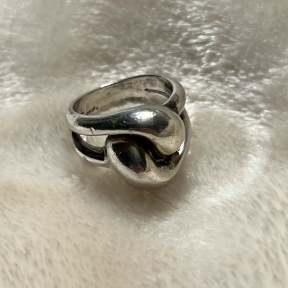 JAMES AVERY 🩶 VINTAGE INSCRIBED CHUNKY STAMPED STERLING SILVER RING Women’s 5 - Picture 2 of 10